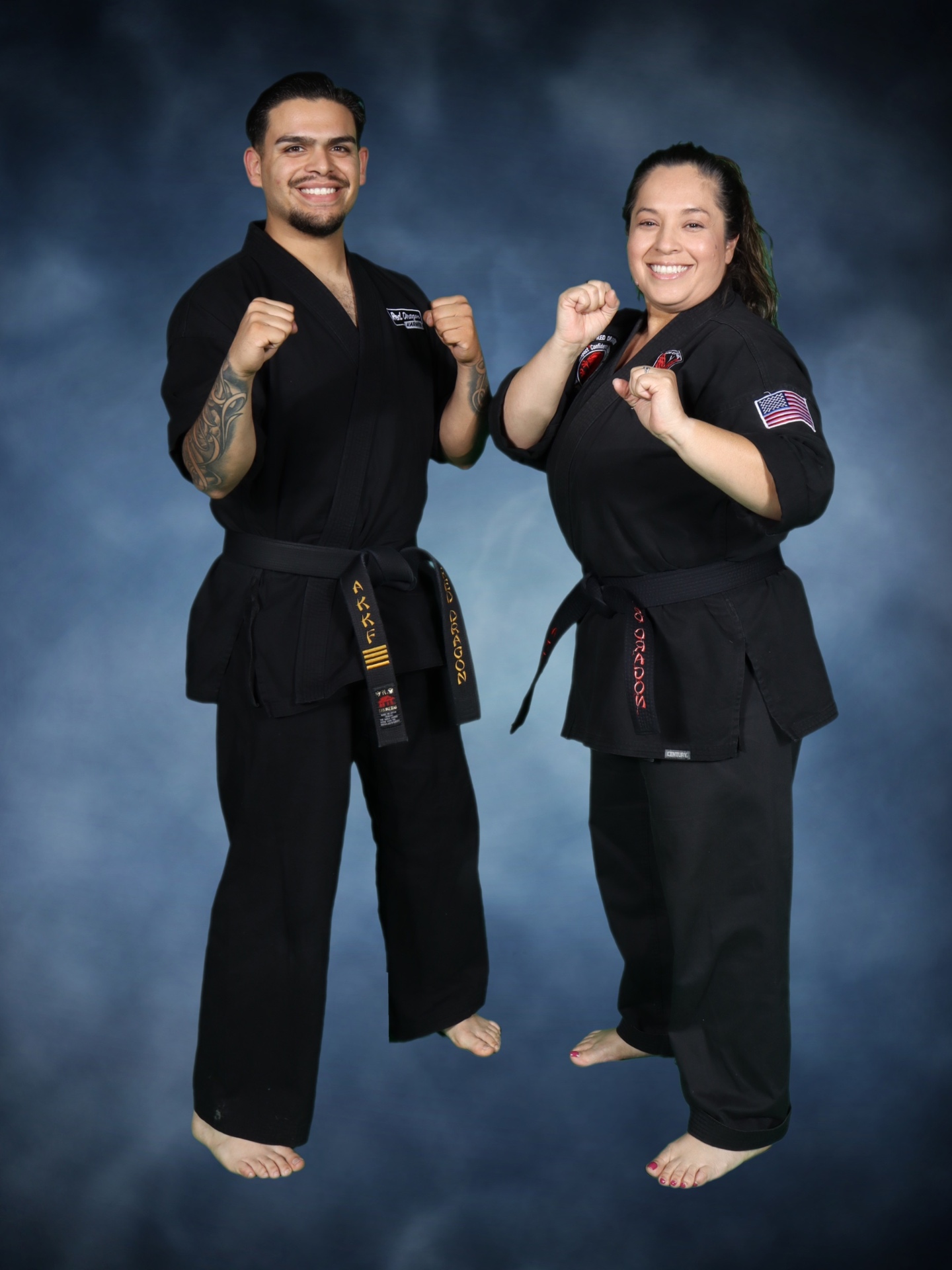 Sensei Isaac Lopez and Stephanie Gonzalez of Red Dragon Karate Chino Hills